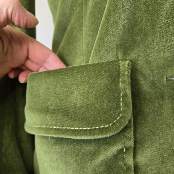PINK TARTAN Green Velvet Fitted Jacket. Size XS - Picture 4 of 15